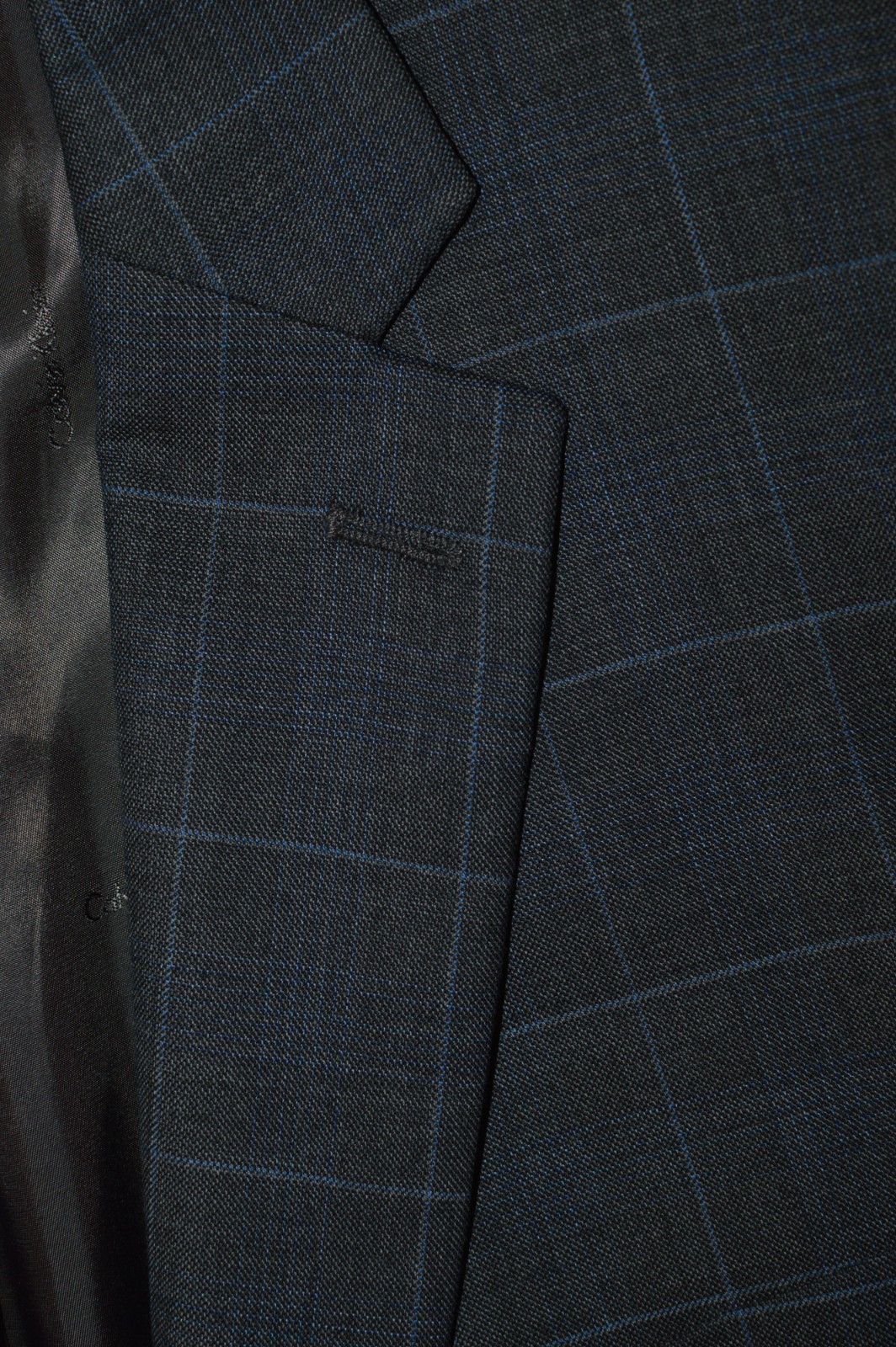 Llike New (2Pc Suit 46R 46 Regular R) CALVIN KLEIN Gray Windowpane Stretch 38x30