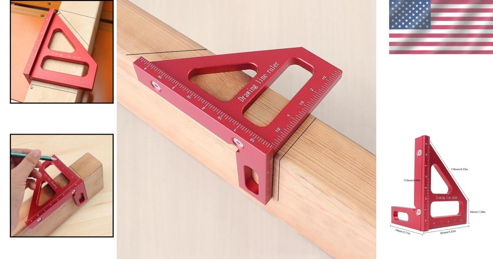 Aluminum Alloy Multi-Angle Ruler - High Precision Measuring Tool for Woodworkers