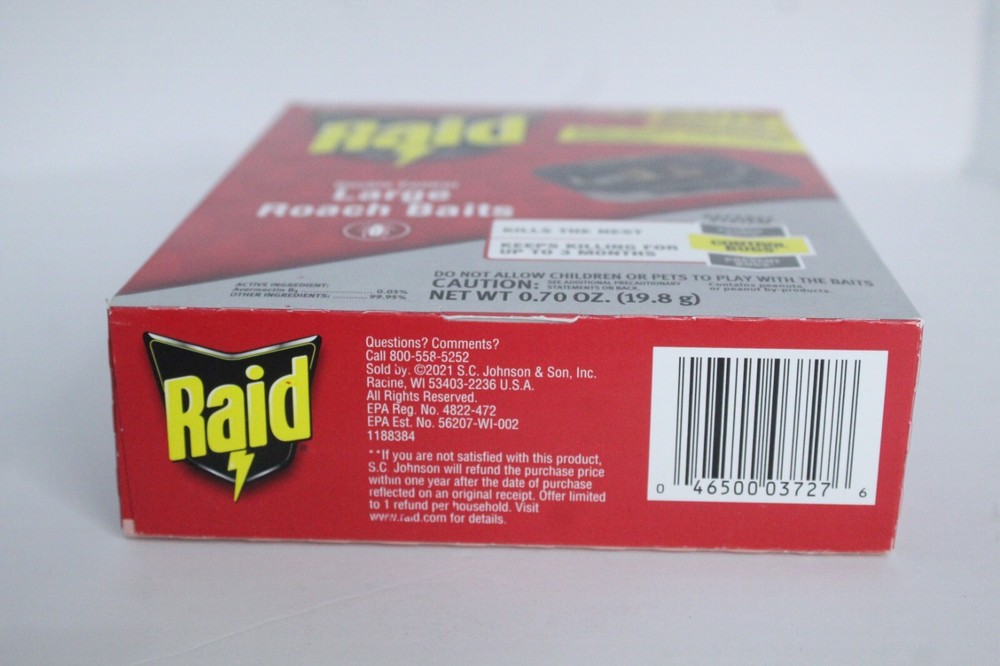 RAID Double Control Large Roach Baits 8 BAITS New In Unopened Box
