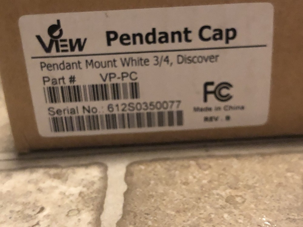 VIEW VP-PC Pendant Cap White Mount 3/4