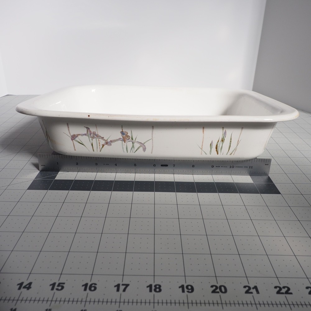 Vintage CorningWare Shadow Iris A-21 Open Roaster Lasagna Baking Dish Pan