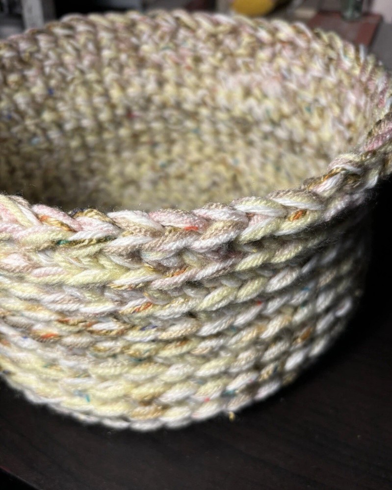 Yellow Crochet Basket