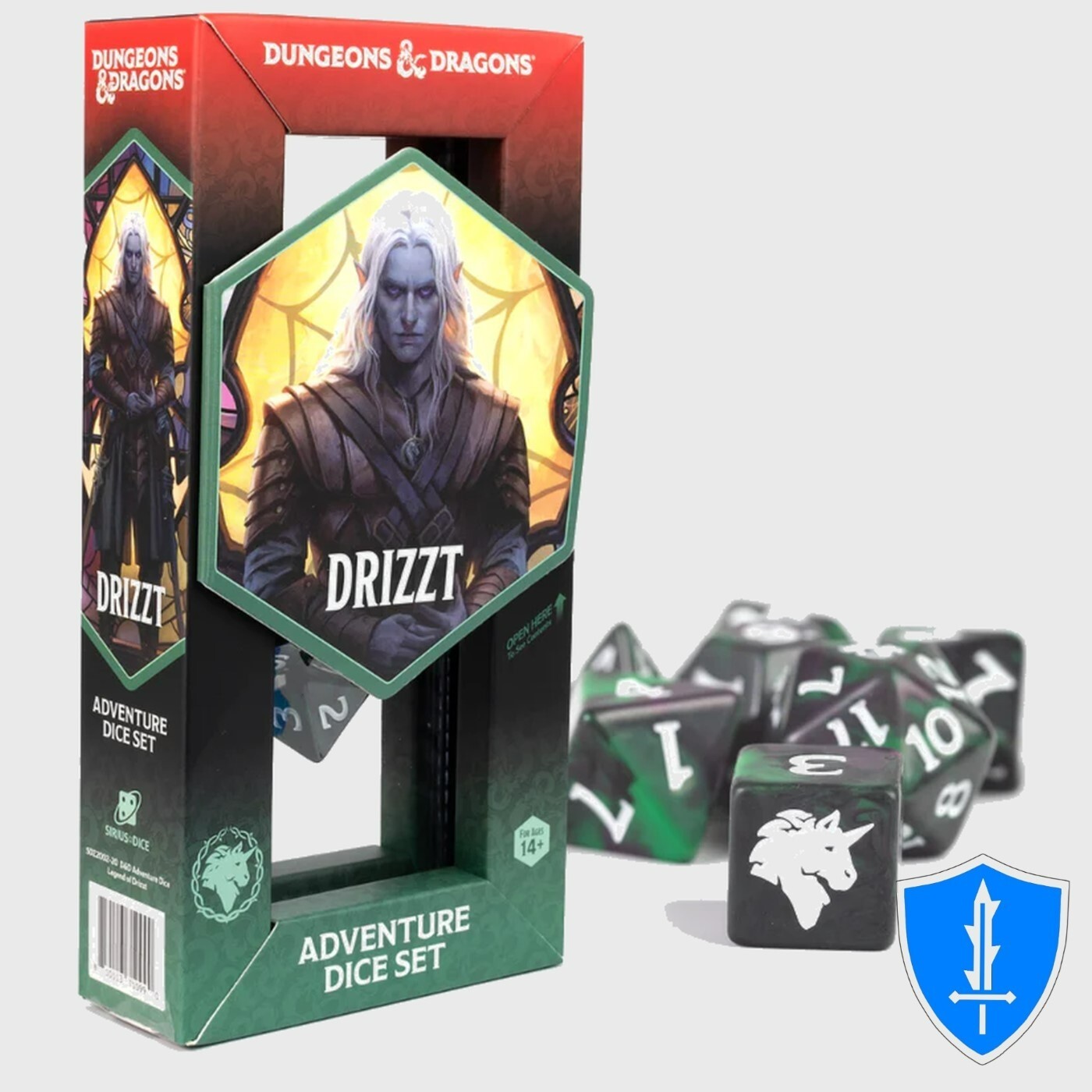 Sirius Dice Drizzt Ranger Class Dice Set of 7 Green for D&D RPG