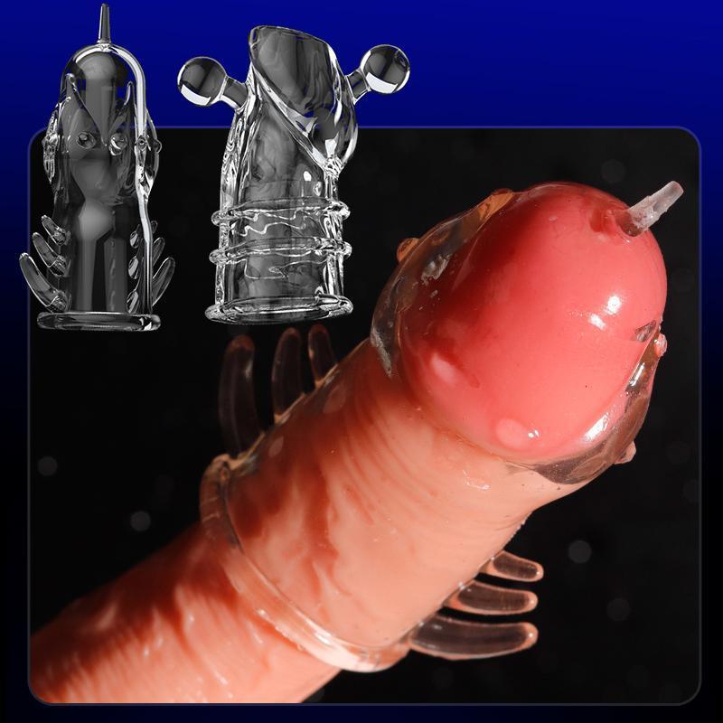 Penis-Extender-Enlarger-Sleeve-Reusable-Glans-Condom-Delay-Ejaculation-for-Men