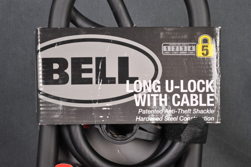 BELL Long U-Lock With Cable Level 5 High Security Lock Key Included D21