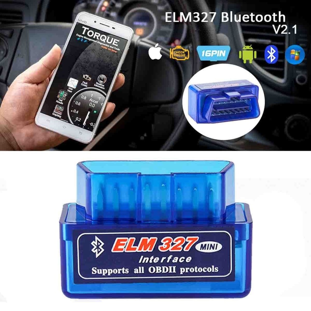 ELM327 V2.1 Bluetooth OBD2 Code Reader For Android Torque Super Diagnostic New
