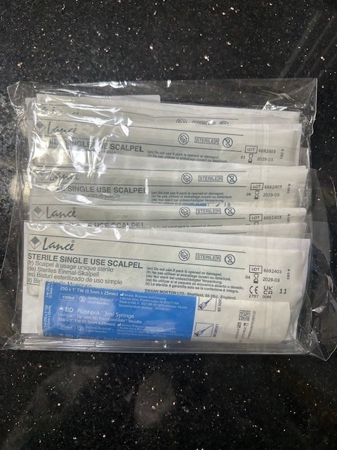 Bioteque Silicone Word/Bartholin Catheter w/ Syringe and Scalpel Pack of 6 Sets