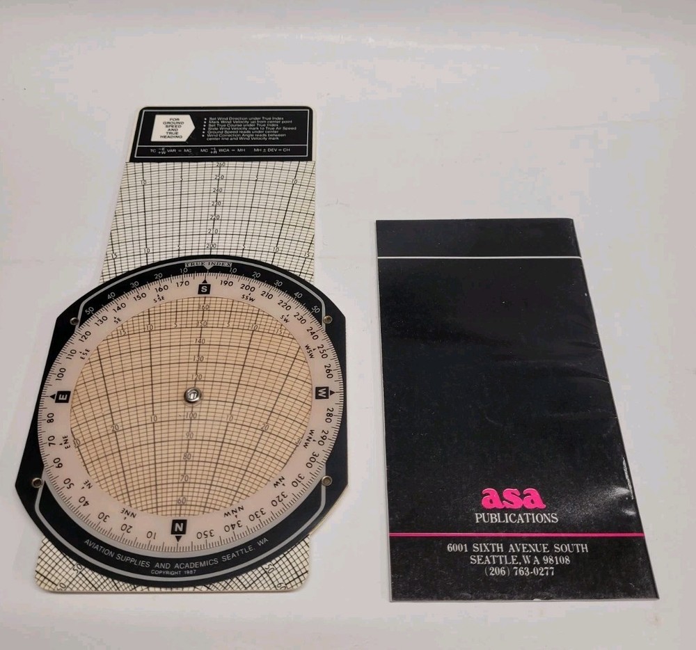 ASA Flight E6-B Computer With Manual And Plastic Case