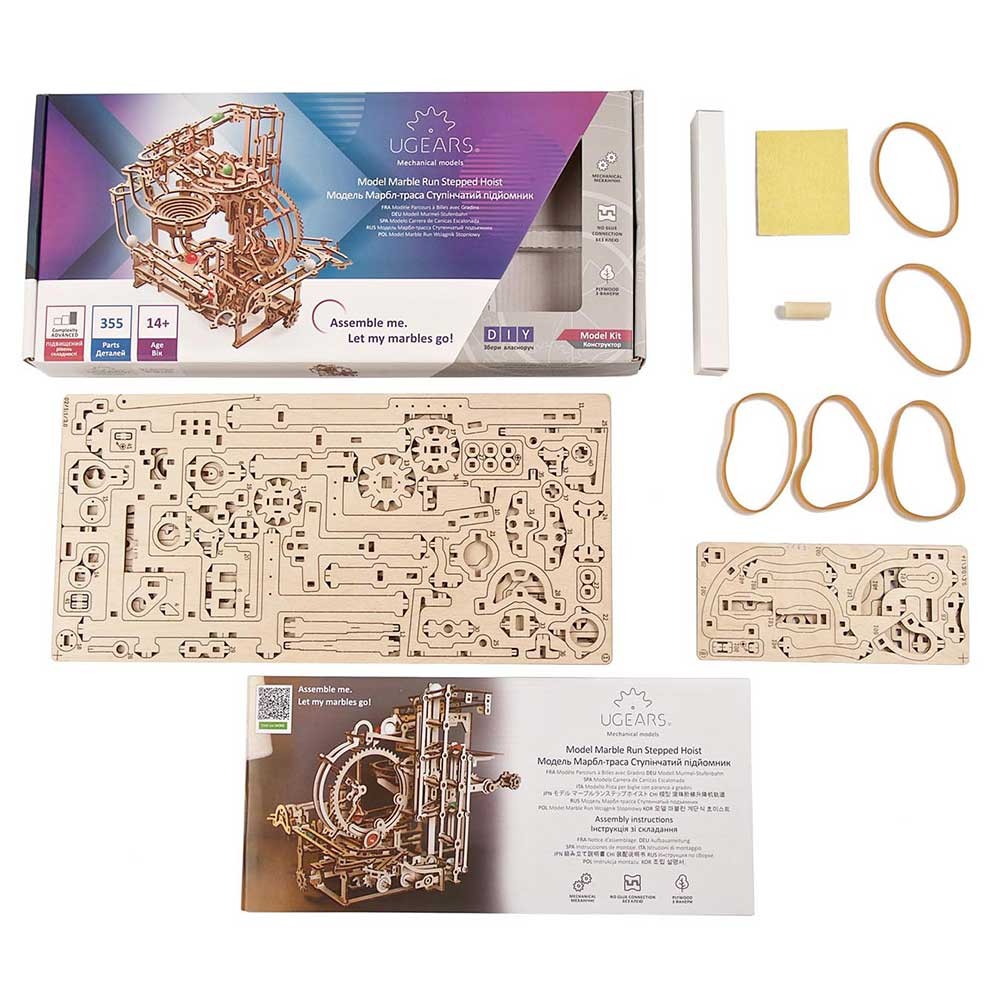 UGears Marble Run 2 Stepped Hoist Model Kit