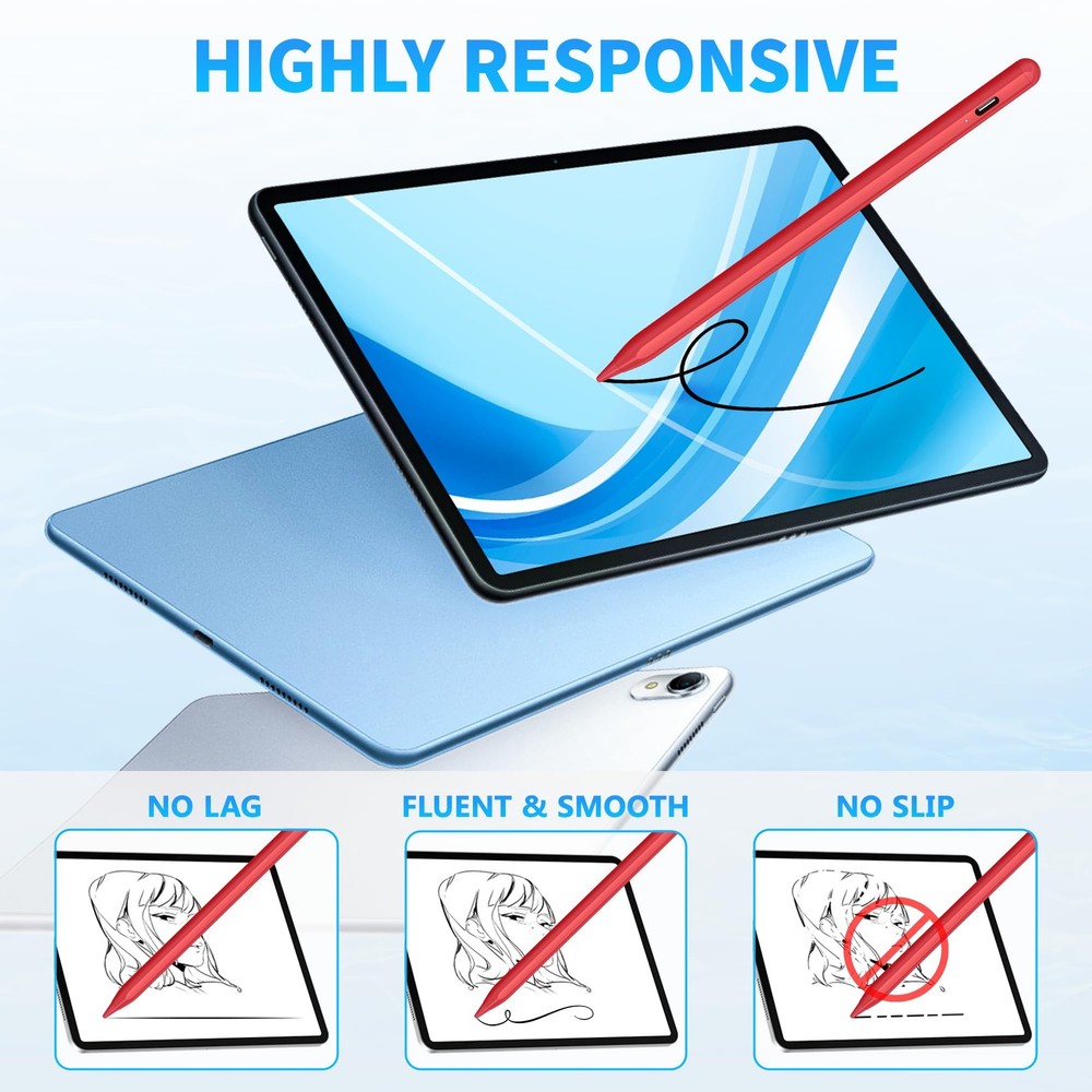 DRYMOKINI Stylus Pen for Touchscreen, Active Universal, Red