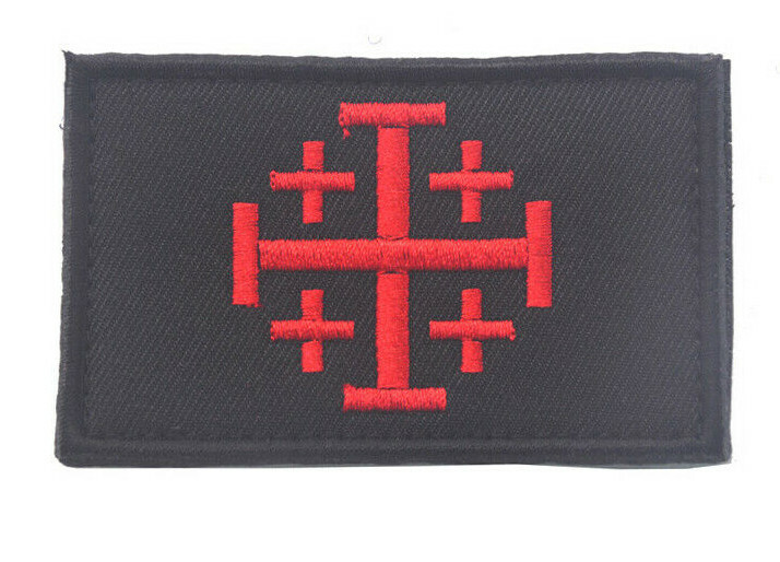 Templar Knight Crusader Holy Shield Jerusalem Christian Cross Hook Loop Patch