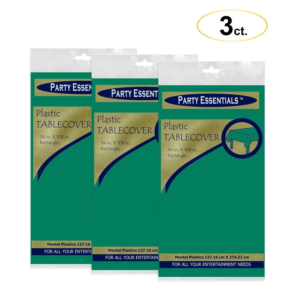 Party Essentials Heavy Duty Rectangle Plastic Table Cover Available in 24 Col...