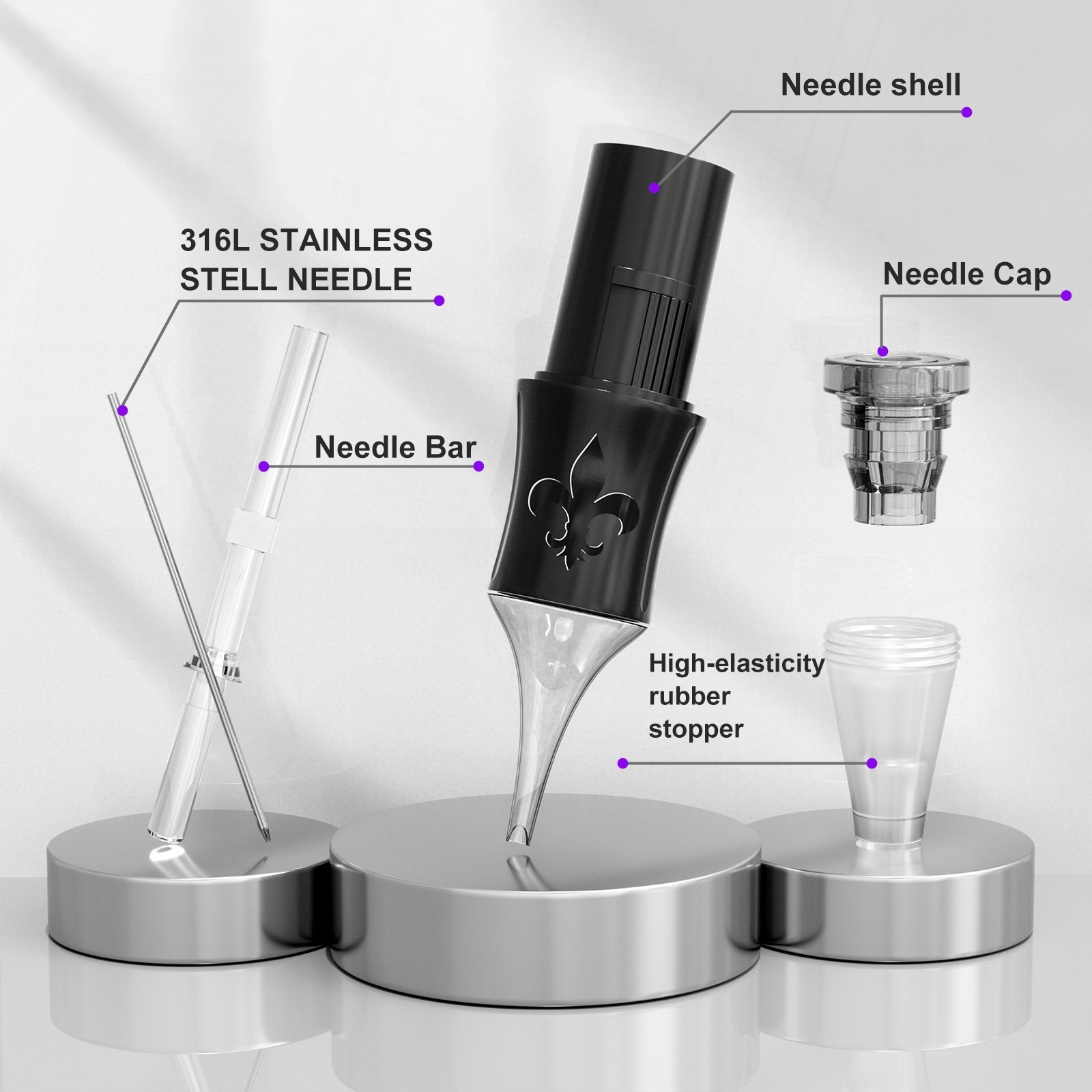 50Pcs Mixed Professional Sterile Tattoo Needle Cartridges Size RL RM RS M1