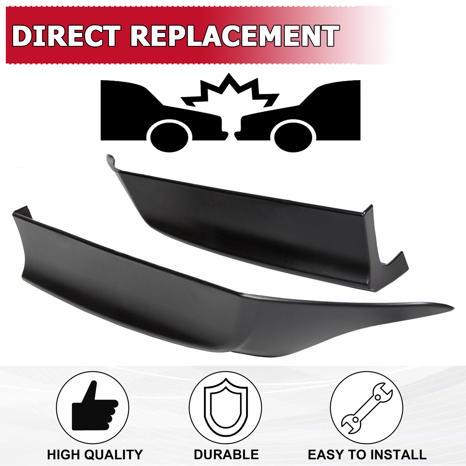 HECASA For 2013-15 Honda Accord 4-DR HFP-Style Black Rear Bumper Spoiler Lip 2pc