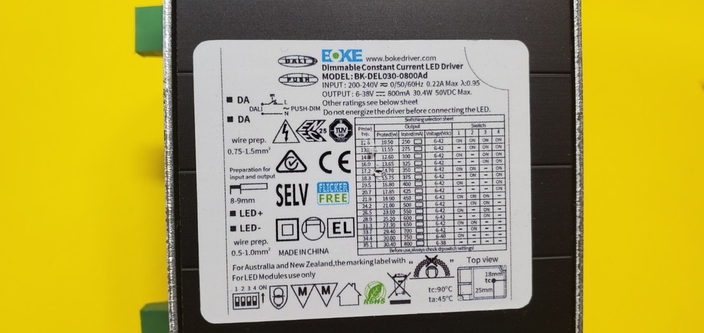 DIMMABLE CONSTANT CURRENT LED DRIVER BK-DEL030--0800Ad