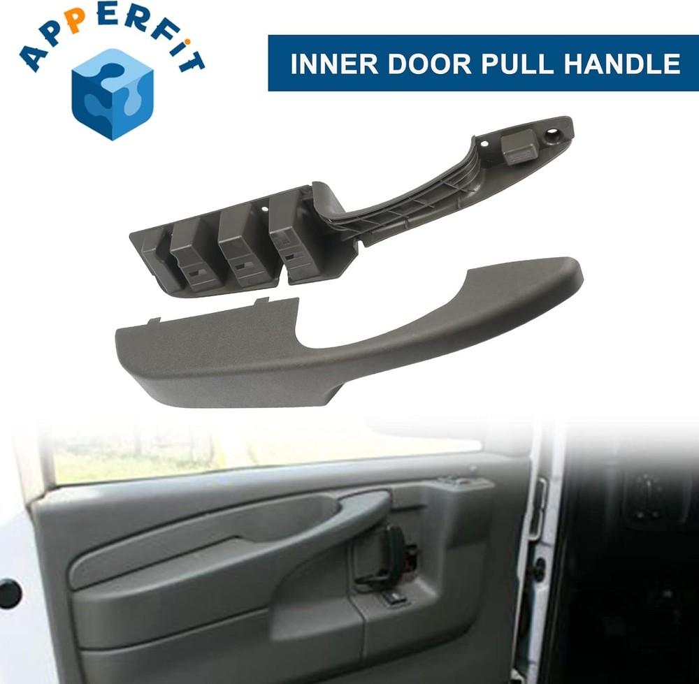 Interior Door Pull Handle (Pair) Compatible with 2003-2018 Chevy Express GMC Sav