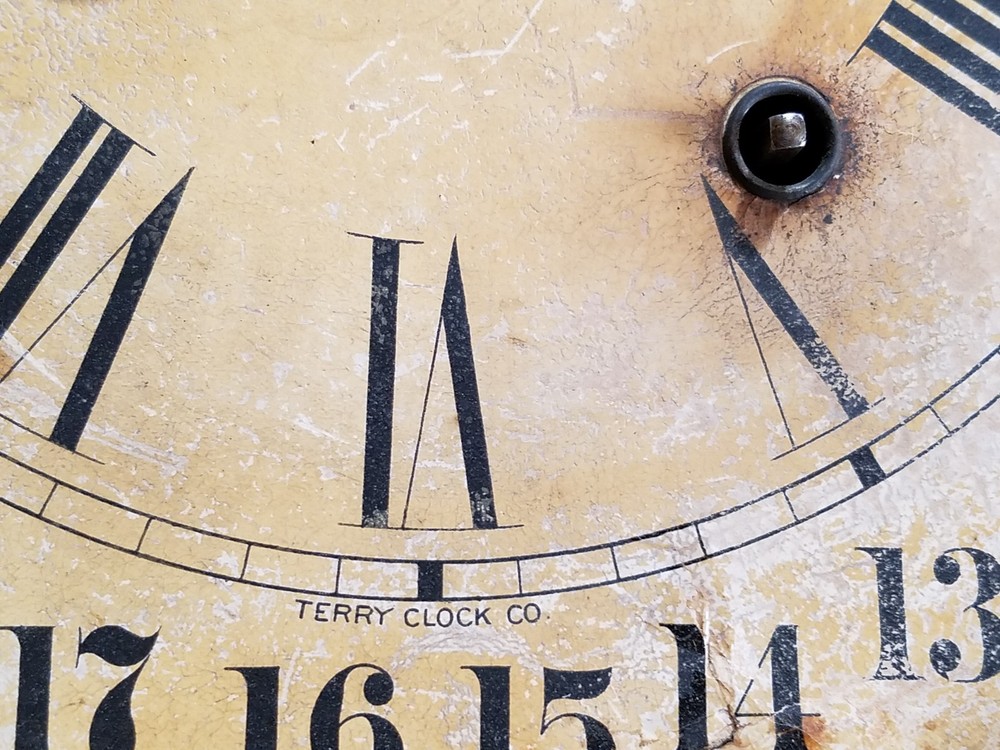 Antique Terry Calendar Regulator Wall Clock 8-Day Timepiece, Key-wind
