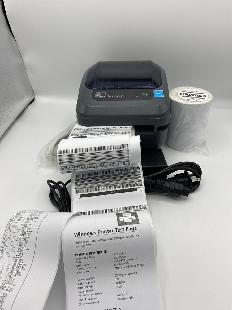 Zebra GK420D Thermal Printer w USB/Parallel/Serial Free Labels & Cables REFURB