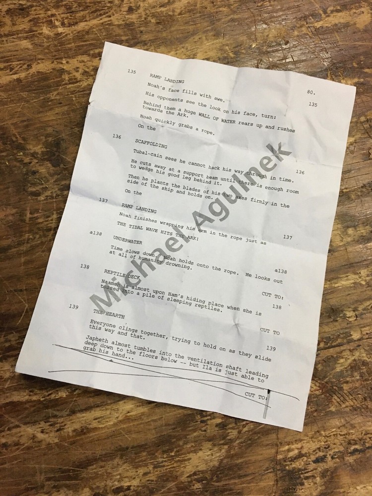 Noah Movie Original Michael Agulnek (Pixar) Script Page