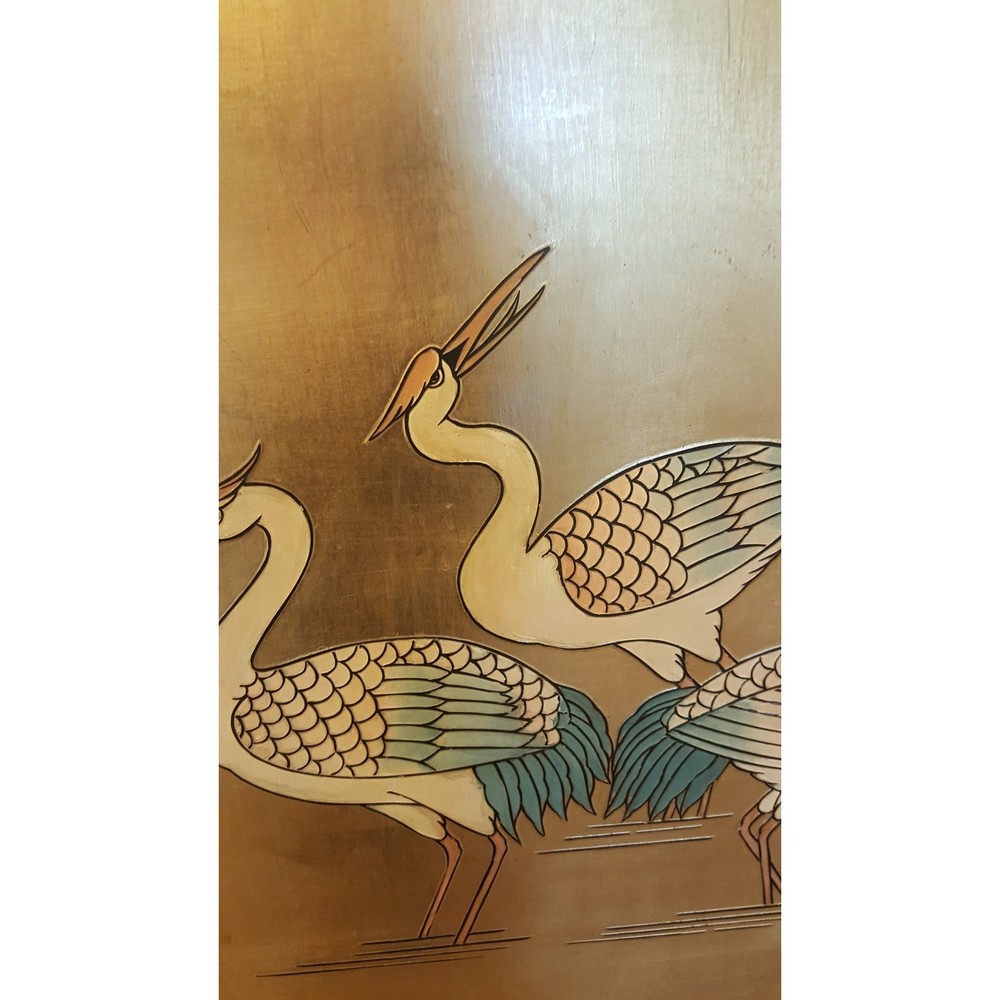 Antique Four Panel Cormandel Gold Leaf Screen