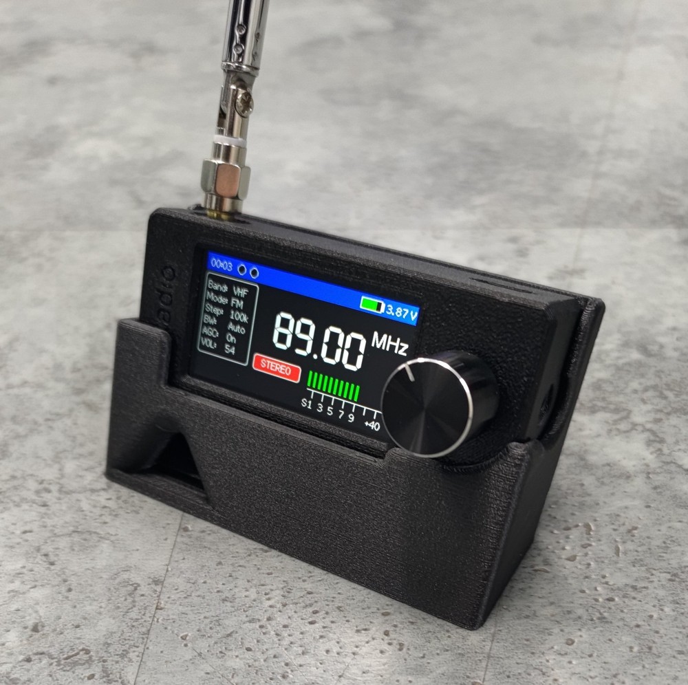 SI4732 Mini Stand – Black, Compact & Sturdy