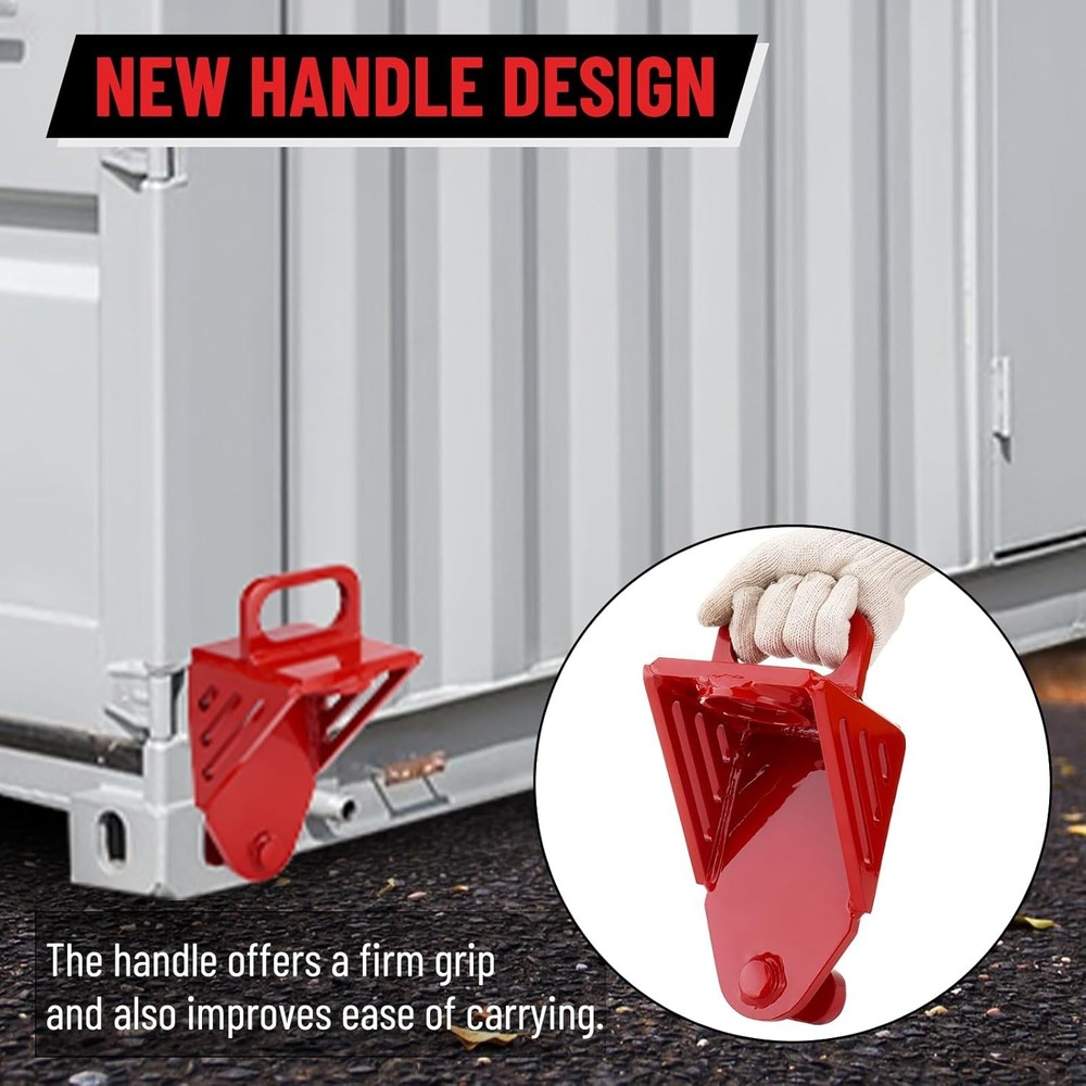 Shipping Container Jack Lug, with Handle, Red Jack Leveling Attachment 74000 LBS