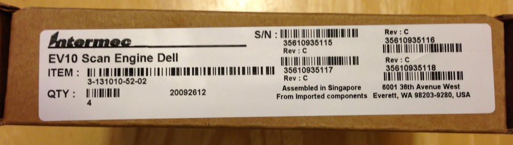 NEW 4x Intermec EV10 Dell High Performance APS Barcode Scanner Scan Engine