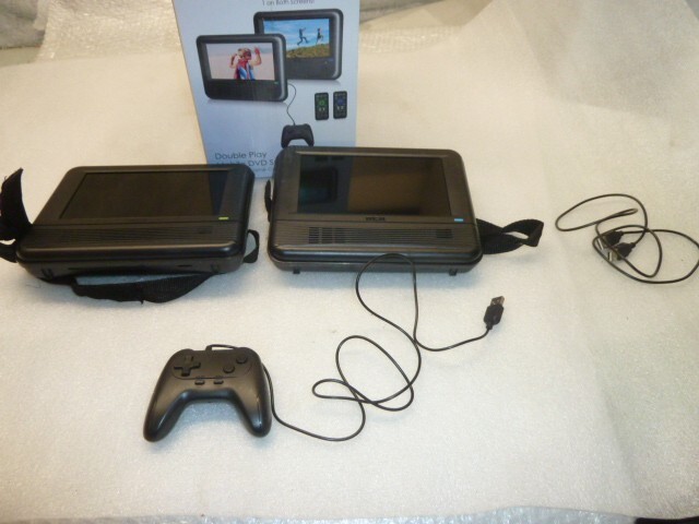 RCA 7" Double Play Mobile DVD Dual Screen System Incomplete Set