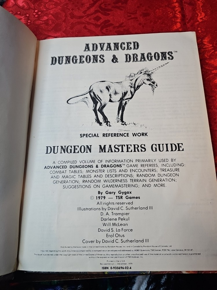 Advanced D&D, Dungeon Masters Guide, Revised Ed. Dec. 79