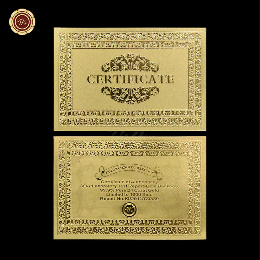 1864 US $100 Gold Civil War Banknote With bag and certificate