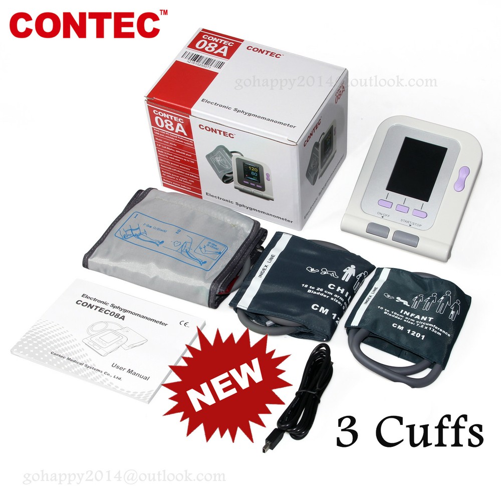 CONTEC Household automatic LCD screen electronic sphygmomanometer 3 Cuffs