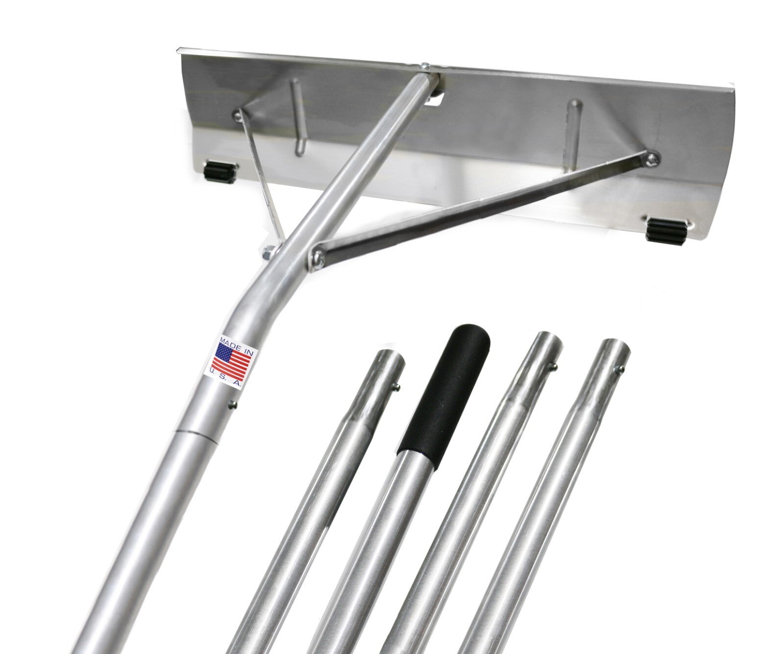 USA-Made Snow Roof Rake - 21 Feet with Shingle Saver Rollers