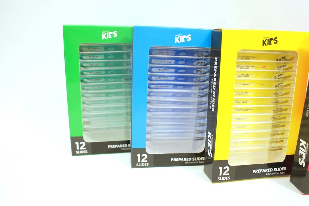 Carson MicroFlip Pocket Microscope 100-250x w/ 48-Pc Educational Prepared Slides