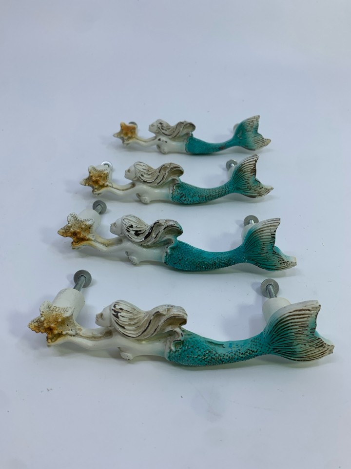 4PC MERMAID DRAWER PULLS.