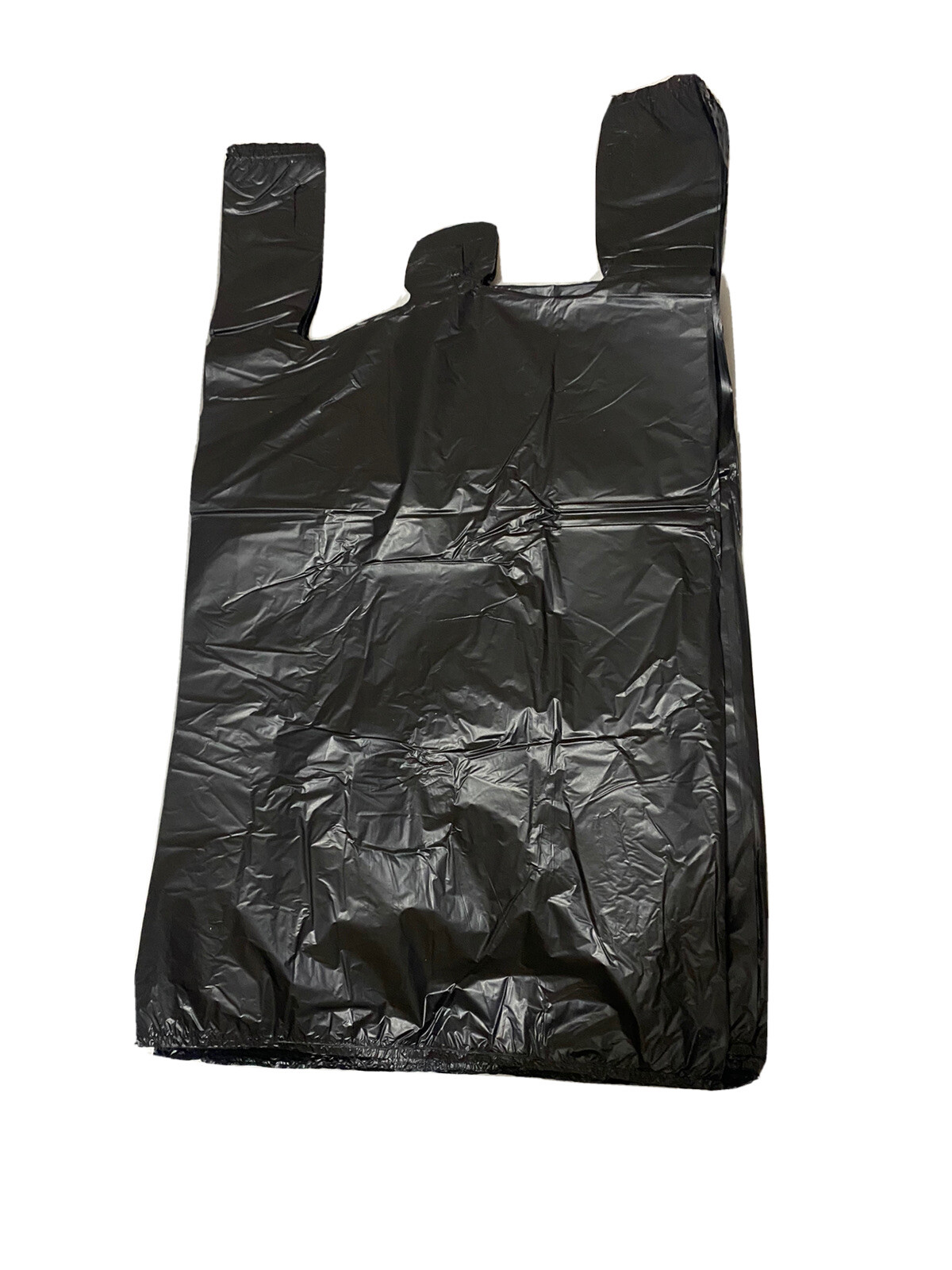 Bags 1/6 Black 21 x 6.5 x 11.5 "Thank You" T-Shirt Plastic Grocery Shopping Bags