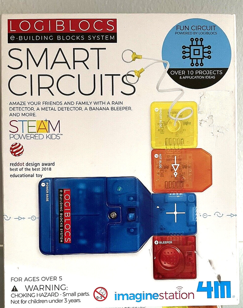 Logiblocs E-Building Blocks System Alarm Tech Kids Science Electronics Kit 4M
