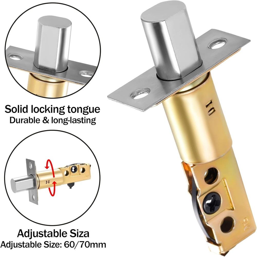 2 Pack New Adjustable Deadbolt Corner Deadbolt 2 3/4" - 2 3/8" Replacement Latch