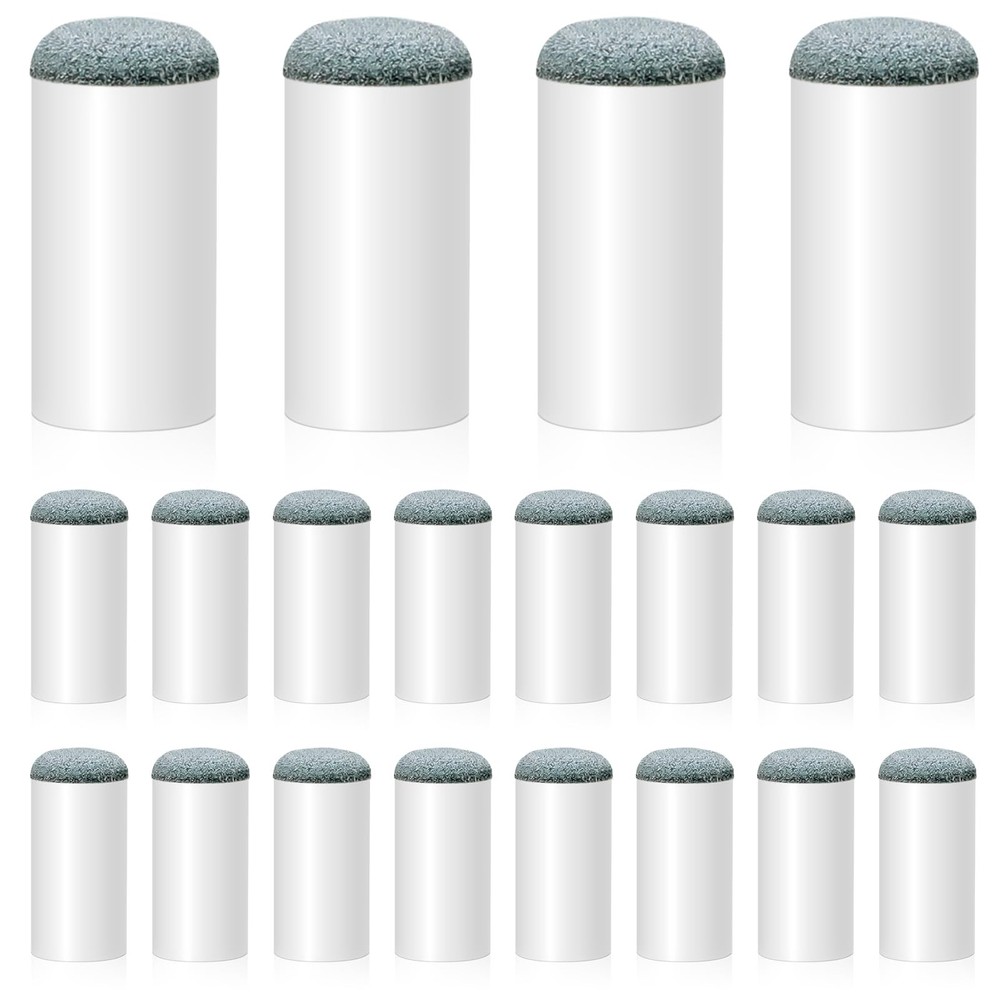 13mm Billiard Pool Cue Tips - 20 Pack Slip-On Replacement Set