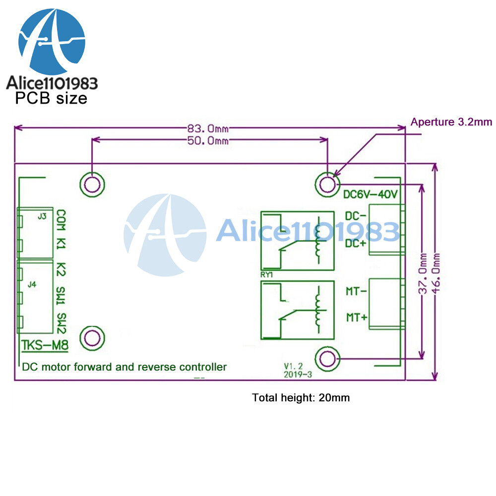 Motor Controller Forward Reverse 20A High Current Control Board DC 5V/12V/24V