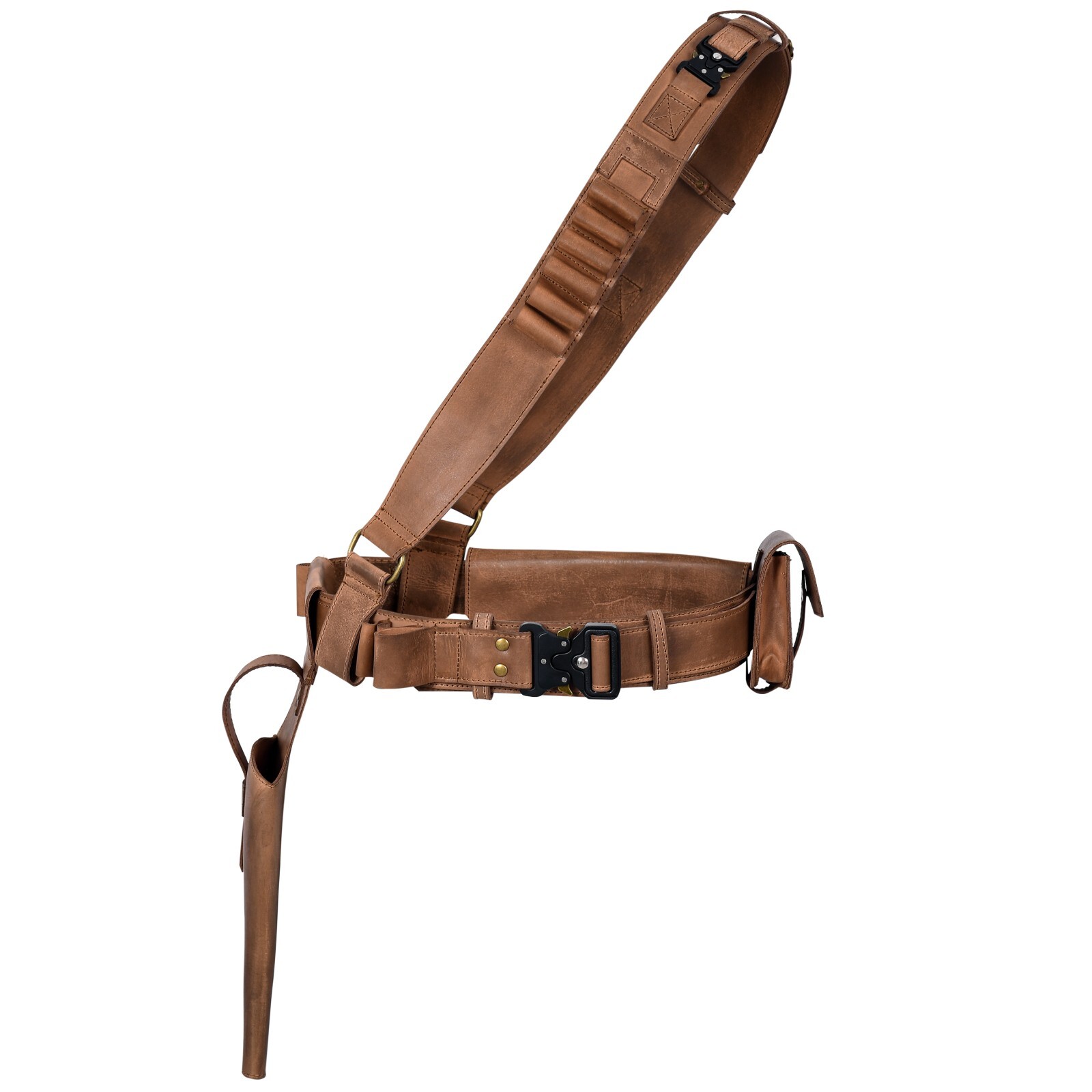 Mandalorian Belt  with Holster Brown Leather Cosplay Costume Prop for Adult Men