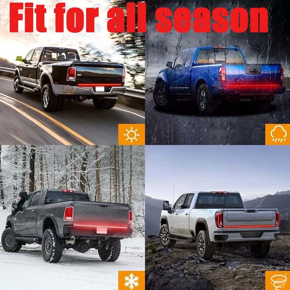 LED Tailgate Light Bar 60" Triple Row 5-Function Strip Universal for Pickup SUV