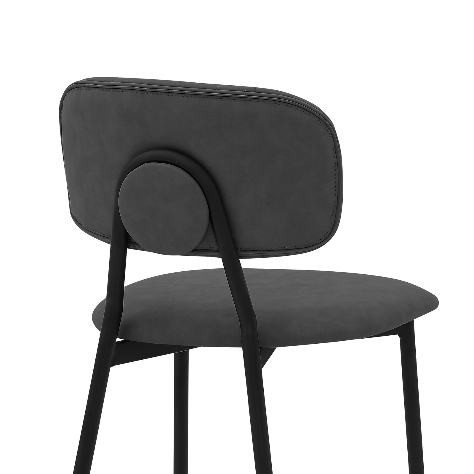Bar Stool with Faux Leather Upholstery, 250lb Capacity Metal Frame Bar Stool