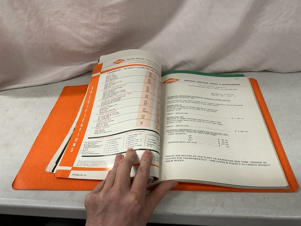 Pantool Machine Tools & Instruments Catalog Manual Lathes Grinders Balancing