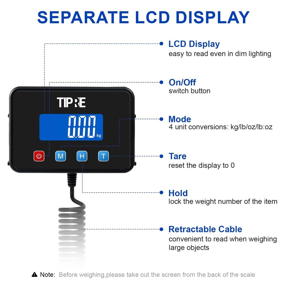 660lbs Weight Computing Digital Floor Platform Scale Postal Shipping Mailing