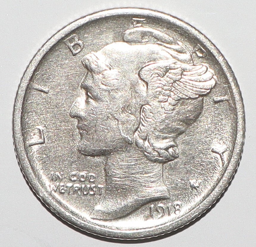 1918 S Mercury Dime AU (E171)