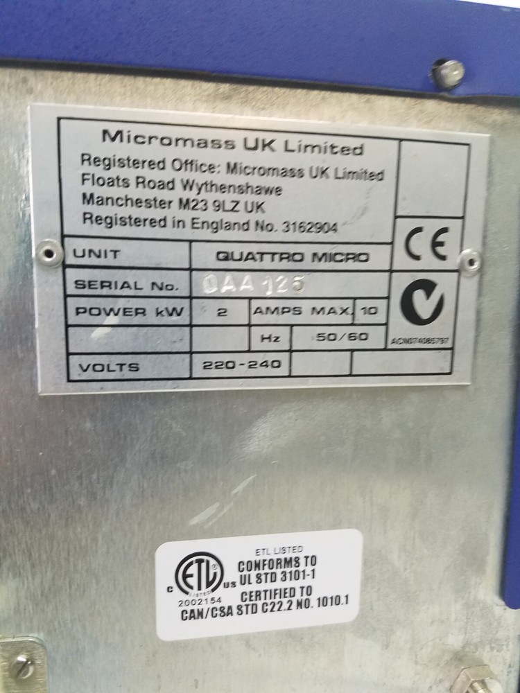 Micromass Quattro Micro Mass Spectrometer