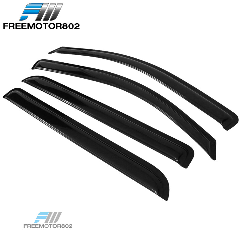 Fit 14-19 Chevy Silverado GMC Sierra Crew Cab Window Visors Rain Deflector