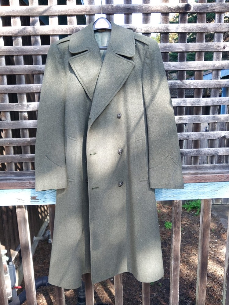 Wool Vintage Army Overcoat, Excellent Condition