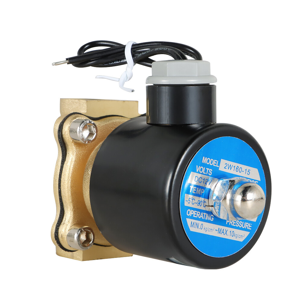 1/2-inch 12V DC Brass Electric Solenoid Valve NPT Gas Water Air Normally Closed