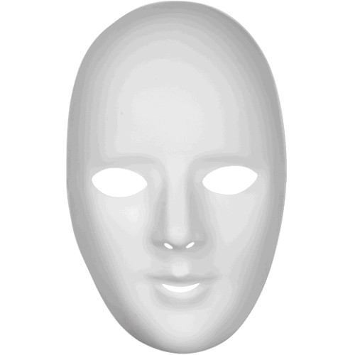 2 BLANK WHITE MATTE MASKS Costume 2 pack